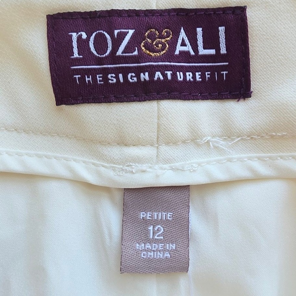 Roz‎ & Ali Dress Pants Women 12P White Signature Fit Trouser Workwear New - Picture 4 of 6